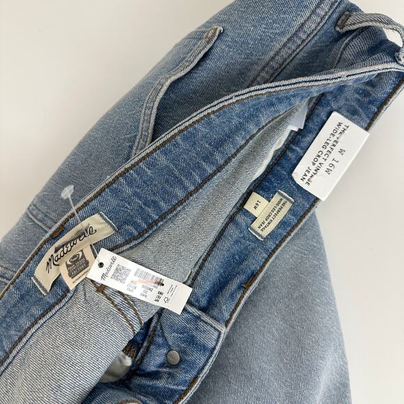 Madewell The Plus Perfect Vintage Wide Leg Crop Jean Hallstead Wash Blue 16W NWT - Picture 11 of 14